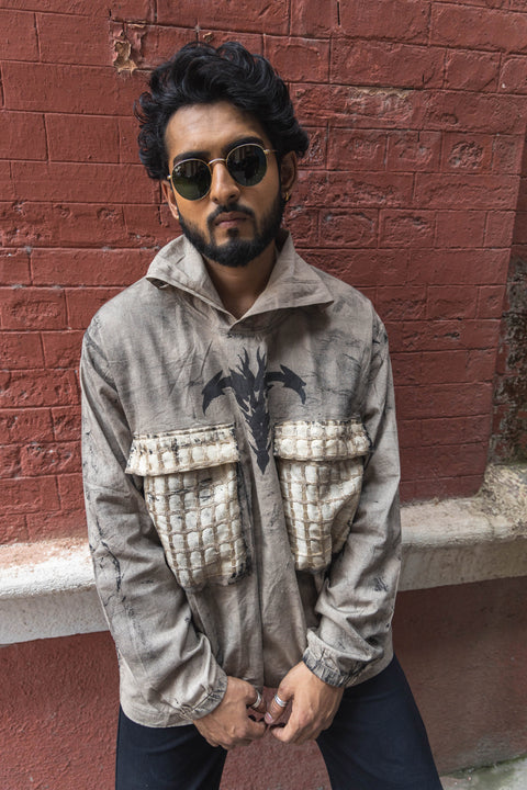 Urban Warrior Oversized Jacket – Handcrafted Grunge Aesthetic