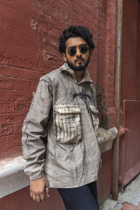 Urban Warrior Oversized Jacket – Handcrafted Grunge Aesthetic