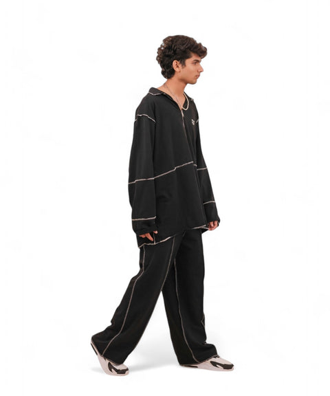 Black Inter Stitch Co Ord