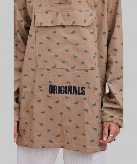 Heavy Cotton Oversized Dinosaur Print Hoodie